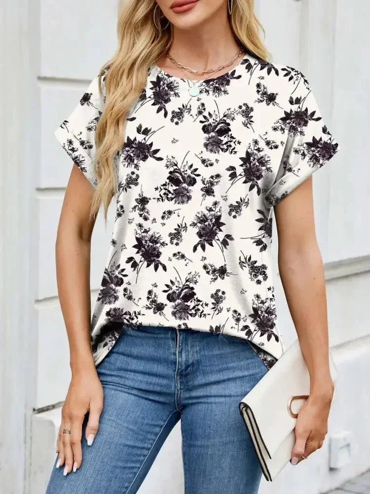 Printed Round Neck Short Sleeve Top - Update AvenueT-ShirtsTrendsi1001002125843741001002125843742a8e4582 - 0d9a - 4885 - 9812 - 94065810d69f - Max - OriginWhite