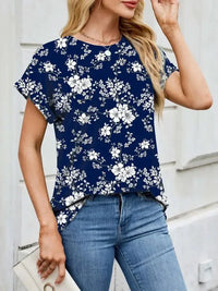 Printed Round Neck Short Sleeve Top - Update AvenueT-ShirtsTrendsi1001002125849051001002125849057fbcc275 - 9e8a - 4e12 - b29f - 87a345b3f803 - Max - OriginDark Blue