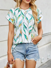 Printed Round Neck Short Sleeve Top - Update AvenueT-ShirtsTrendsi100100212588773100100212588773373354ed - f4d7 - 41a9 - b994 - 3333cb7e013a - Max - OriginTurquoise