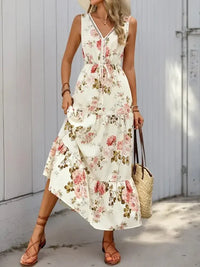 Printed Ruffled Hem V - Neck Sleeveless Dress - Update AvenueEffortless Elegance: DressesTrendsi100100182111748100100182111748118af113 - 7e1f - 49d6 - 9425 - 6b98cc0fa84b - MaxCream