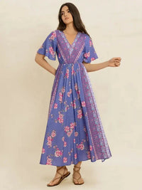 Printed Short Sleeve Midi Dress - Update AvenueBoho VibesTrendsi100100976801888100100976801888a55a1f59 - 17fb - 446c - b6fc - 79c7106f83f7 - Max - OriginBlue Purple
