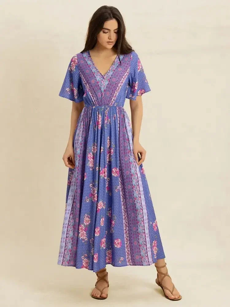Printed Short Sleeve Midi Dress - Update AvenueBoho VibesTrendsi10010097680188810010097680188835e5d9fa - d5ff - 4ccb - 8a7a - 9cc1e0e14376 - Max - OriginBlue Purple