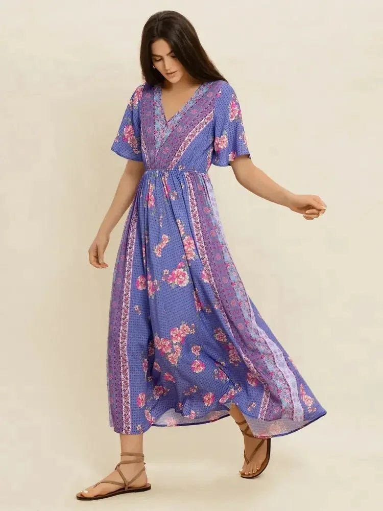 Printed Short Sleeve Midi Dress - Update AvenueBoho VibesTrendsi1001009768018881001009768018889eadd68b - 1072 - 4720 - 9419 - 4aaf46cd1d32 - Max - OriginBlue Purple