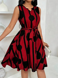 Printed Sleeveless A-Line Dress