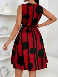 Printed Sleeveless A-Line Dress