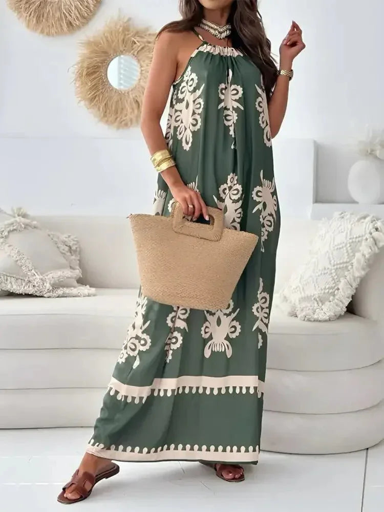 Printed Spaghetti Strap Sleeveless Maxi Dress - Update AvenueEffortless Elegance: DressesTrendsi1001005051249691001005051249693e45770f - 1cab - 485d - a4cf - a502edf98ca1 - MaxDark Green