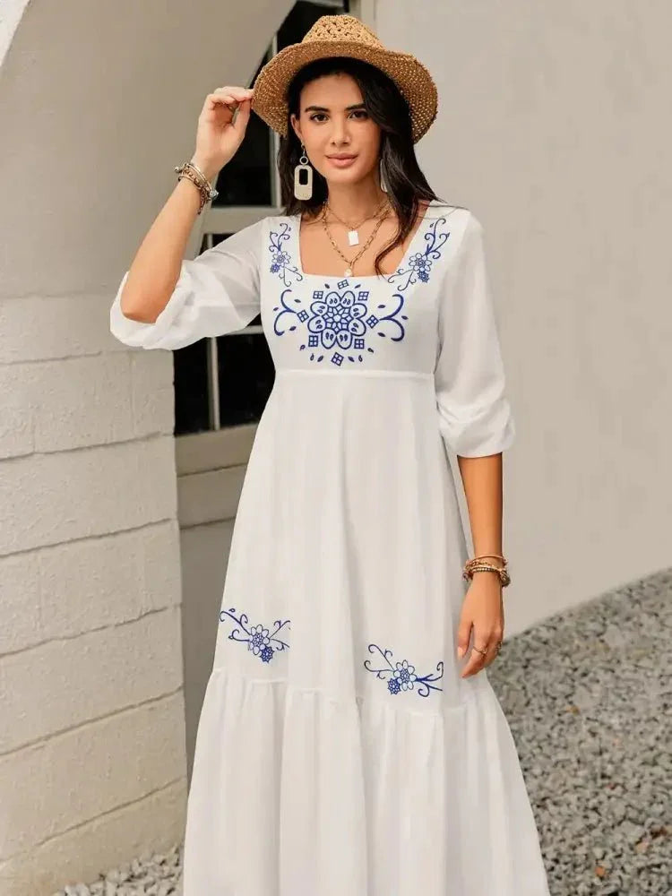 Printed Square Neck Balloon Sleeve Dress - Update AvenueBoho VibesTrendsi10010072938148010010072938148092e1116a - b4cc - 4289 - a59d - 79e9fce14bb1 - MaxWhite