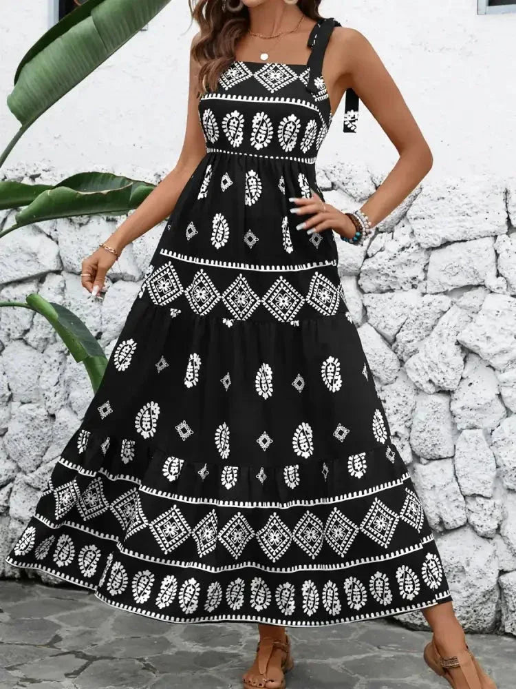 Printed Square Neck Maxi Cami Dress - Update AvenueBoho VibesTrendsi100100484861527100100484861527471dfa39 - 9373 - 496d - aca4 - e0c0046ac638 - Max - OriginBlack