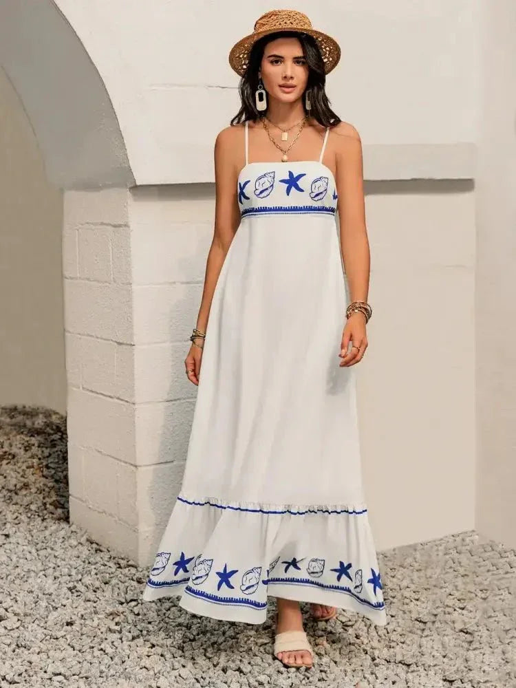 Printed Square Neck Maxi Cami Dress - Update AvenueBoho VibesTrendsi10010064659171610010064659171657939e0d - f9f0 - 495b - 9036 - 4755f3f41972 - MaxWhite