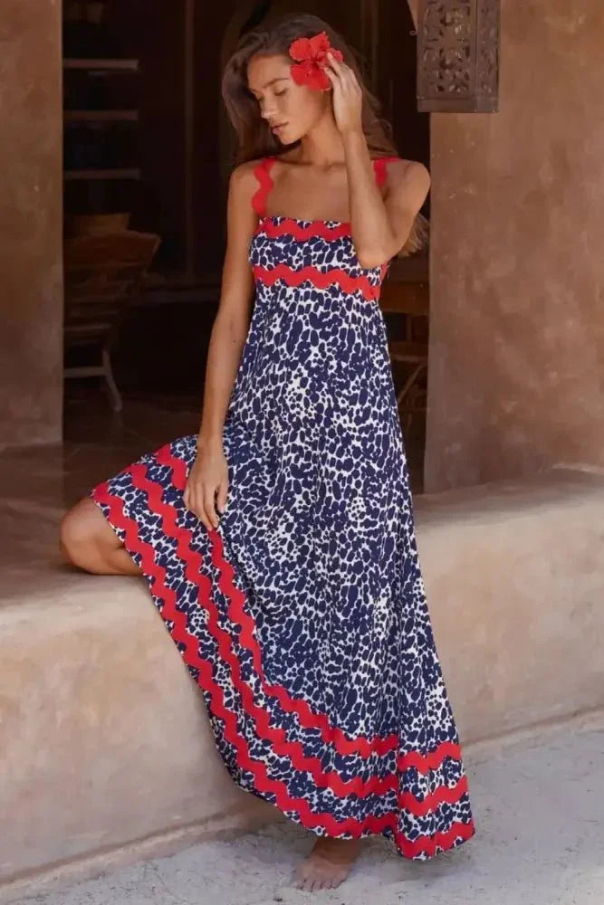 Printed Square Neck Wide Strap Maxi Dress - Update AvenueFestival VibesTrendsi100100701381690100100701381690101f4583 - 464d - 4067 - a217 - f864cd4ac907 - MaxDark Blue