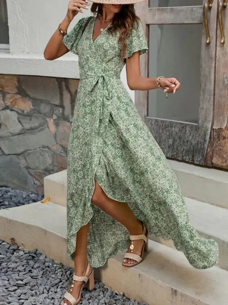 Printed Surplice Maxi Dress with Flutter Sleeves - Update AvenueTrendsi100100293355440100100293355440465641ea - e822 - 4492 - be40 - 2b1be8a05b46 - Max - OriginGreen