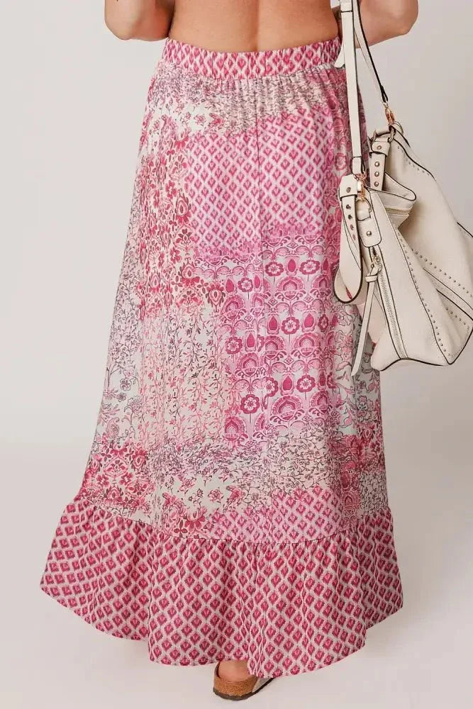 Printed Tassel Drawstring High Waist Maxi Skirt - Update AvenueFestival VibesTrendsi1001008156641121001008156641125bf01c48 - 12e9 - 43d4 - a511 - 067bd240016b - MaxDusty Pink