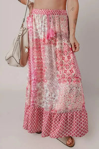 Printed Tassel Drawstring High Waist Maxi Skirt - Update AvenueFestival VibesTrendsi100100815664112100100815664112f100a1c3 - bac6 - 417e - 8784 - 341e8354e497 - MaxDusty Pink