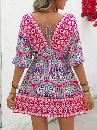Printed Tie Back Half Sleeve Mini Dress - Update AvenueEffortless Elegance: DressesTrendsi1001004784045231001004784045232db6d82a - b361 - 4a45 - 815d - dcd8d8222c50 - Max - OriginHot Pink