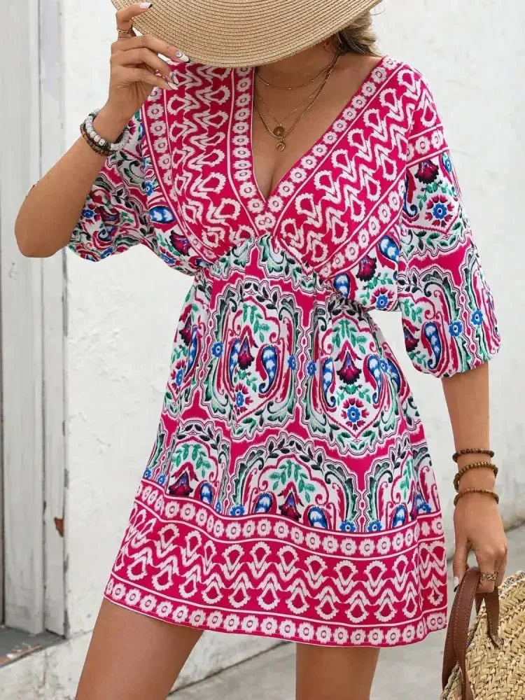 Printed Tie Back Half Sleeve Mini Dress - Update AvenueEffortless Elegance: DressesTrendsi1001004784045231001004784045234bfc695e - 6617 - 4744 - ac51 - c09dafc7e94d - Max - OriginHot Pink