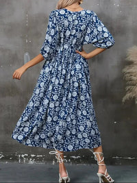 Printed Tie Neck Midi Dress - Update AvenueTrendsi10010033950013810010033950013890ae7743 - b39a - 4071 - a4db - 6b39f030f2b6 - Max - OriginNavy
