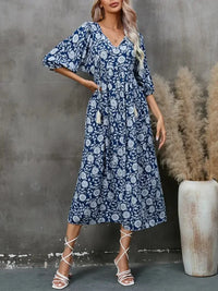 Printed Tie Neck Midi Dress - Update AvenueTrendsi10010033950013810010033950013837504a34f4b44a5cbb6a5ad2a6baffe8 - Max - OriginNavy