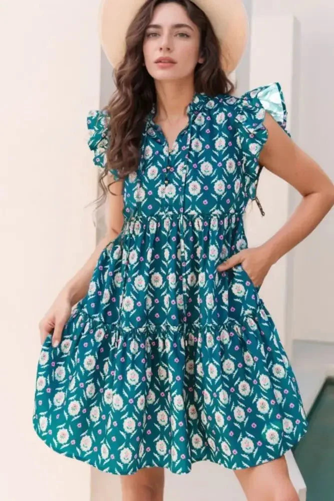 Printed Tie Neck Ruffled Cap Sleeve Dress - Update AvenueEffortless Elegance: DressesTrendsi1001000977443701001000977443702c536ffd - 161a - 46b4 - b3e9 - c8253899c6ae - Max - OriginFloral