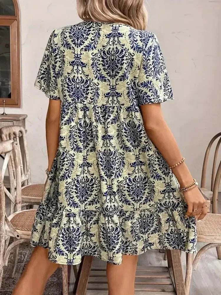 Printed Tie Neck Short Sleeve Dress - Update AvenueBoho VibesTrendsi100100476451136100100476451136680c17f5 - 28bf - 40f6 - 907c - 9e132e5a342b - MaxBeige