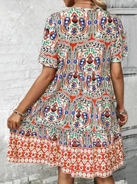 Printed Tie Neck Short Sleeve Dress - Update AvenueBoho VibesTrendsi10010047645626310010047645626325c7f7ea - ef3e - 4ef0 - 8218 - 69fab55d84df - MaxSherbet