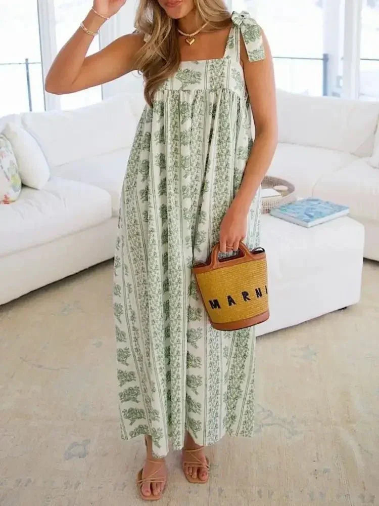 Printed Tie Shoulder Square Neck Midi Dress - Update AvenueBoho VibesTrendsi100100416281958100100416281958d01598ac - 8c1d - 4574 - b080 - 850ecfc01450 - Max - OriginLight Green