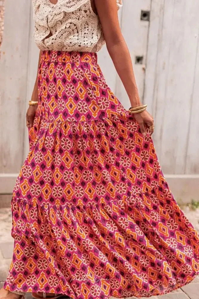 Printed Tiered Maxi Skirt - Update AvenueBoho VibesTrendsi1001007388093451001007388093456dca8f3b - c127 - 452e - 9a9a - 092a5c16003b - MaxRose