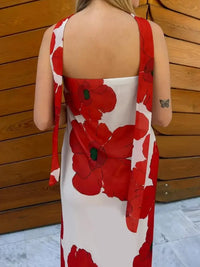 Printed Tube Maxi Dress