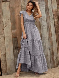 Printed V - Neck Ruffled Cap Sleeve Maxi Dress - Update AvenueEffortless Elegance: DressesTrendsi100100167927640100100167927640360a5b57 - 1506 - 44cb - 868c - 9a9a5550bbf7 - Max - OriginGray