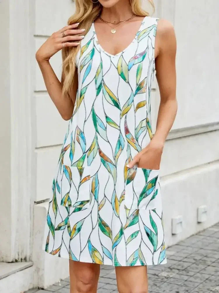 Printed V - Neck Sleeveless Mini Dress with Pockets - Update AvenueEffortless Elegance: DressesTrendsi1001002821953951001002821953956f9f45b6 - cccc - 4f31 - a3af - cfdc32ad43f4 - Max - OriginWhite