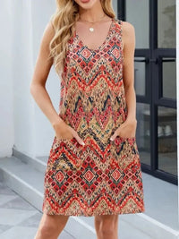 Printed V - Neck Sleeveless Mini Dress with Pockets - Update AvenueEffortless Elegance: DressesTrendsi1001002821979181001002821979188990d2ca - 2d60 - 4532 - 851a - 193c556f023b - Max - OriginTerracotta