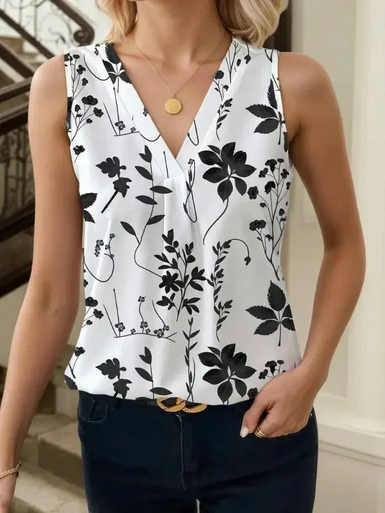 Printed V - Neck Tank - Update AvenueTrendsi100100053350106100100053350106d635133ec08e4bd5987089300f79b97c - Max - OriginFloral