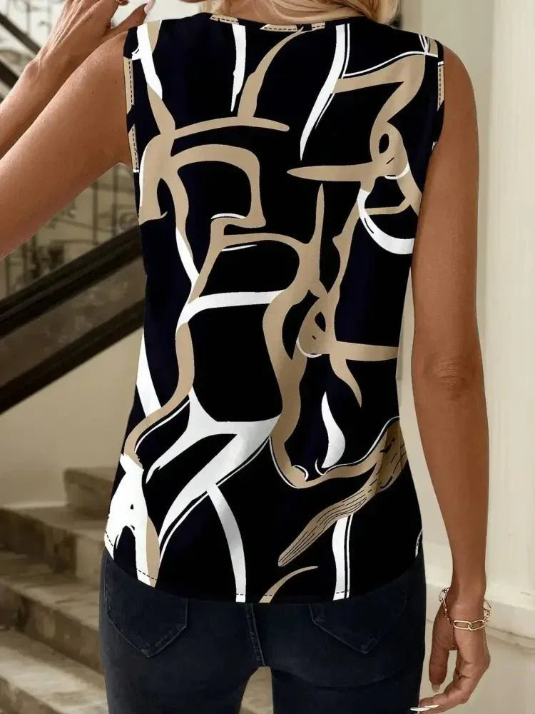 Printed V - Neck Tank - Update AvenueTrendsi100100053352229100100053352229173e288759db43ef802999be2909e065 - Max - OriginBlack
