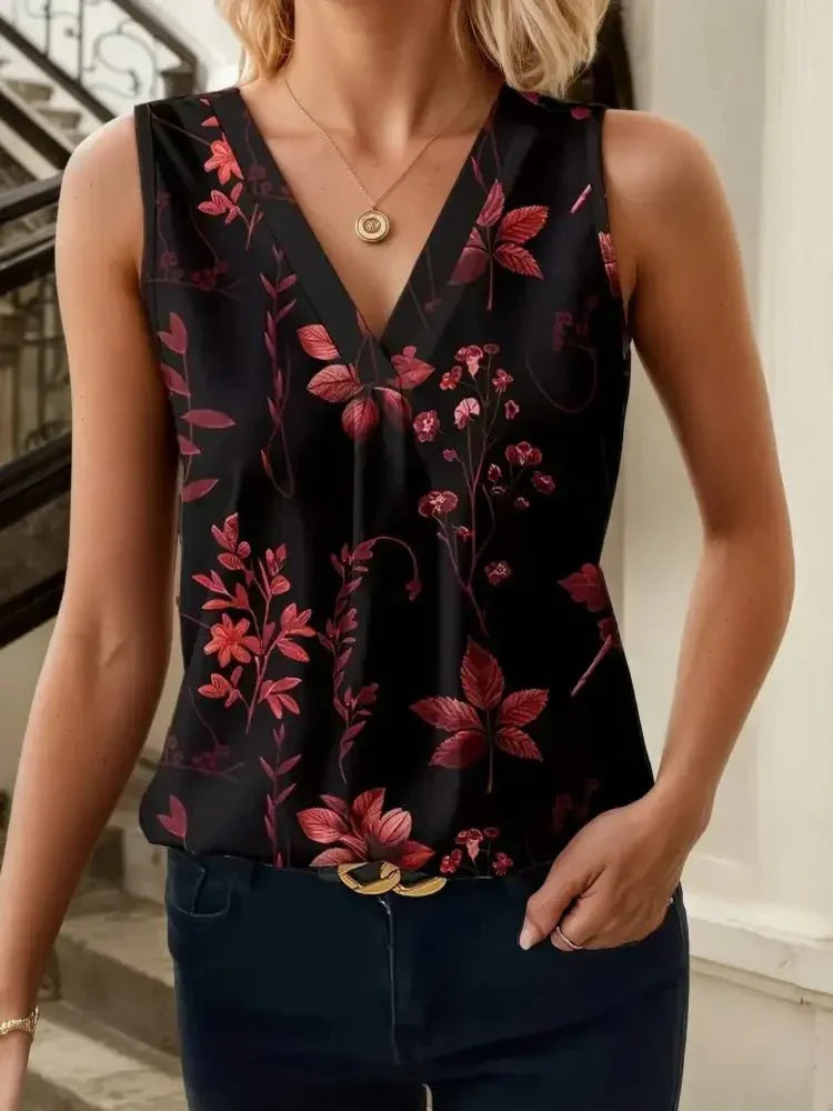 Printed V - Neck Tank - Update AvenueTrendsi1001000533528971001000533528975666fc80656941bbb4cdeaf677c8d126 - Max - OriginBlack Red