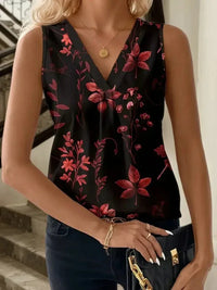 Printed V - Neck Tank - Update AvenueTrendsi100100053352897100100053352897748abd0d1cb343f5911f1bf82c3881d8 - Max - OriginBlack Red