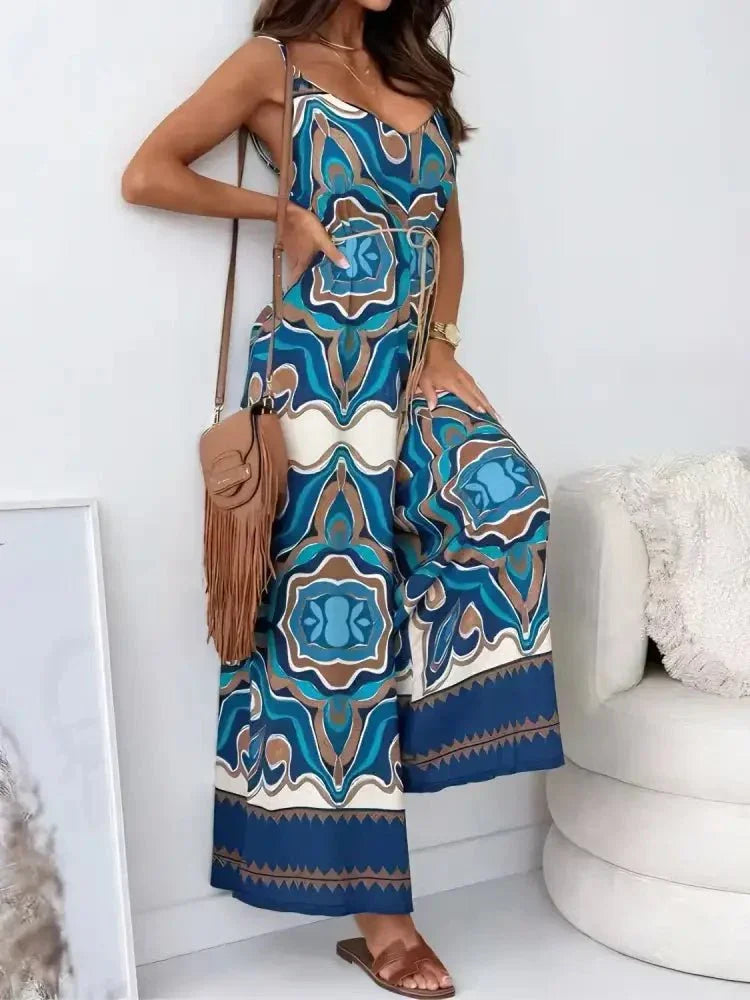 Printed V - Neck Wide Leg Jumpsuit - Update AvenueBoho VibesTrendsi100100514121073100100514121073cce3e9ad - 5cd9 - 46fe - 9626 - 33be59329897 - Max - OriginPeacock Blue