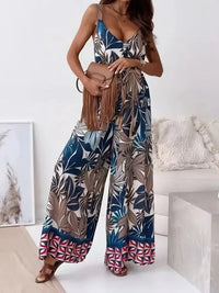 Printed V - Neck Wide Leg Jumpsuit - Update AvenueBoho VibesTrendsi100100514121413100100514121413bbe411bb - 71f2 - 423b - 988a - 77538618d79a - Max - OriginFrench Blue