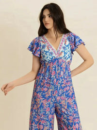 Printed V - Neck Wide Leg Jumpsuit - Update AvenueBoho VibesTrendsi100100542601203100100542601203e1fb077b - 7f34 - 4c01 - a7f9 - b39c001f3301 - Max - OriginBlue Purple