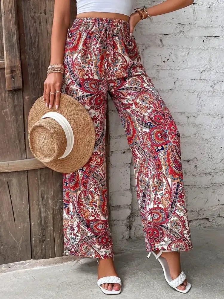 Printed Wide Leg Pants - Update AvenueBoho VibesTrendsi100100580651320100100580651320bda85850 - 11f6 - 40b8 - 9521 - 457249535f2f - MaxDeep Red