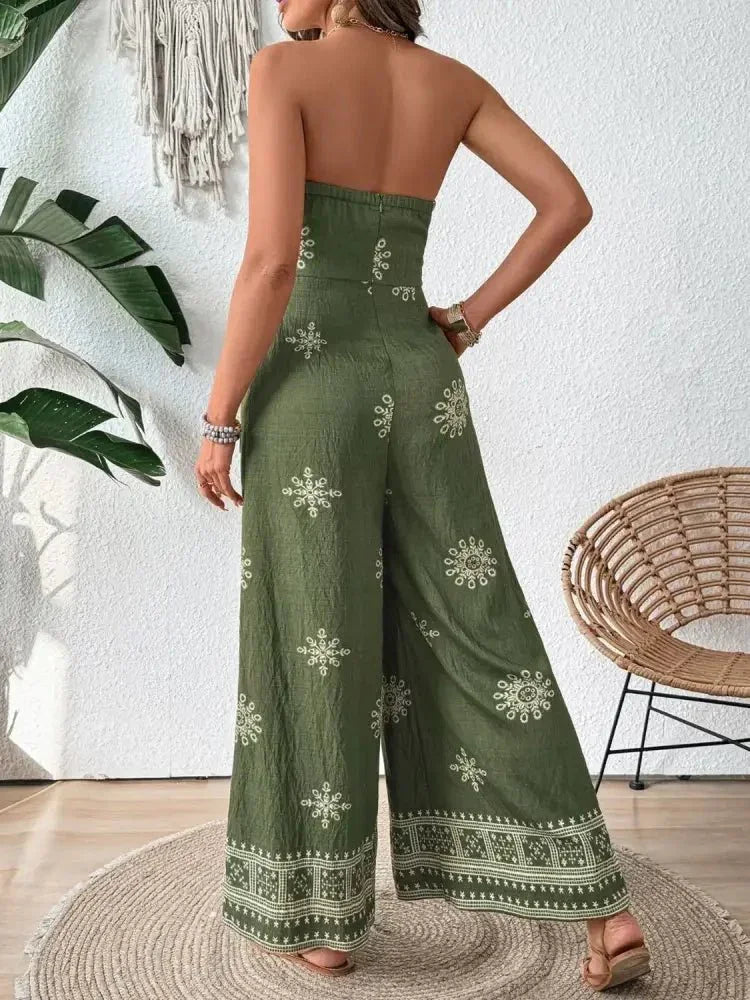 Printed Wide Leg Tube Jumpsuit - Update AvenueBoho VibesTrendsi1001008185317581001008185317582dabc584 - 9ca4 - 4fc6 - 99c3 - f6811214e649 - Max - OriginMatcha Green