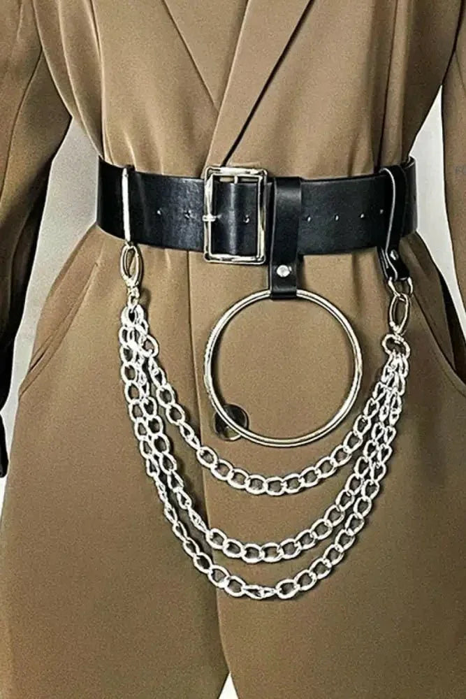 PU Belt with Chain - Update AvenueTrendsi100100756071048100100756071048PU Belt with ChainBlack