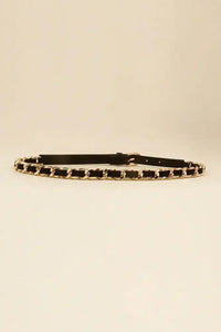 PU Chain Skinny Belt