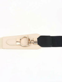 PU Elastic Wide Belt with Alloy Buckle