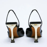 PU Leather Point Toe Stiletto Heel Pumps