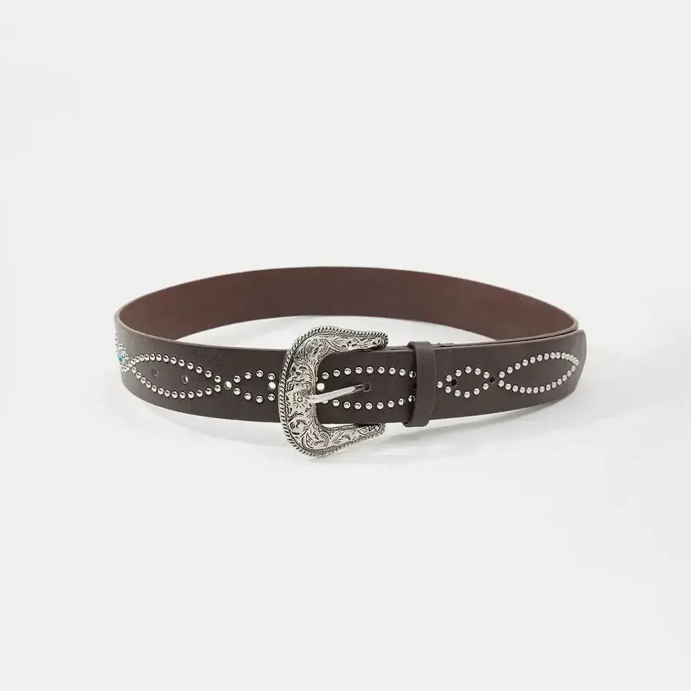 PU Leather Rhinestone Belt