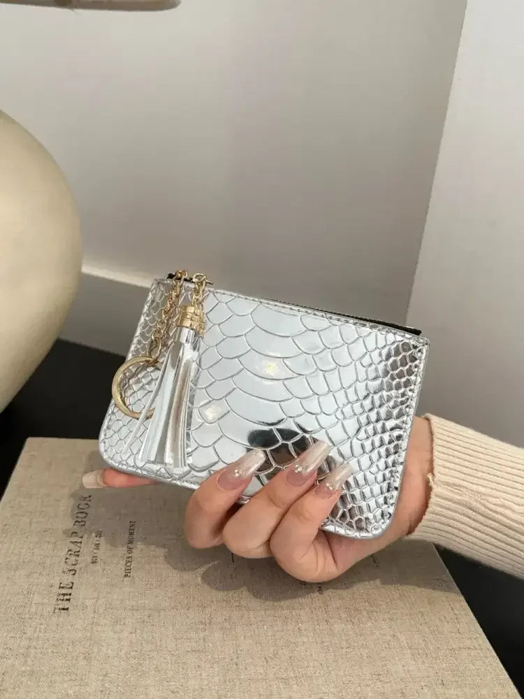 PU Leather Tassel Trim Card Case