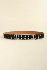 PU Leather Two Row Eyelet Belt