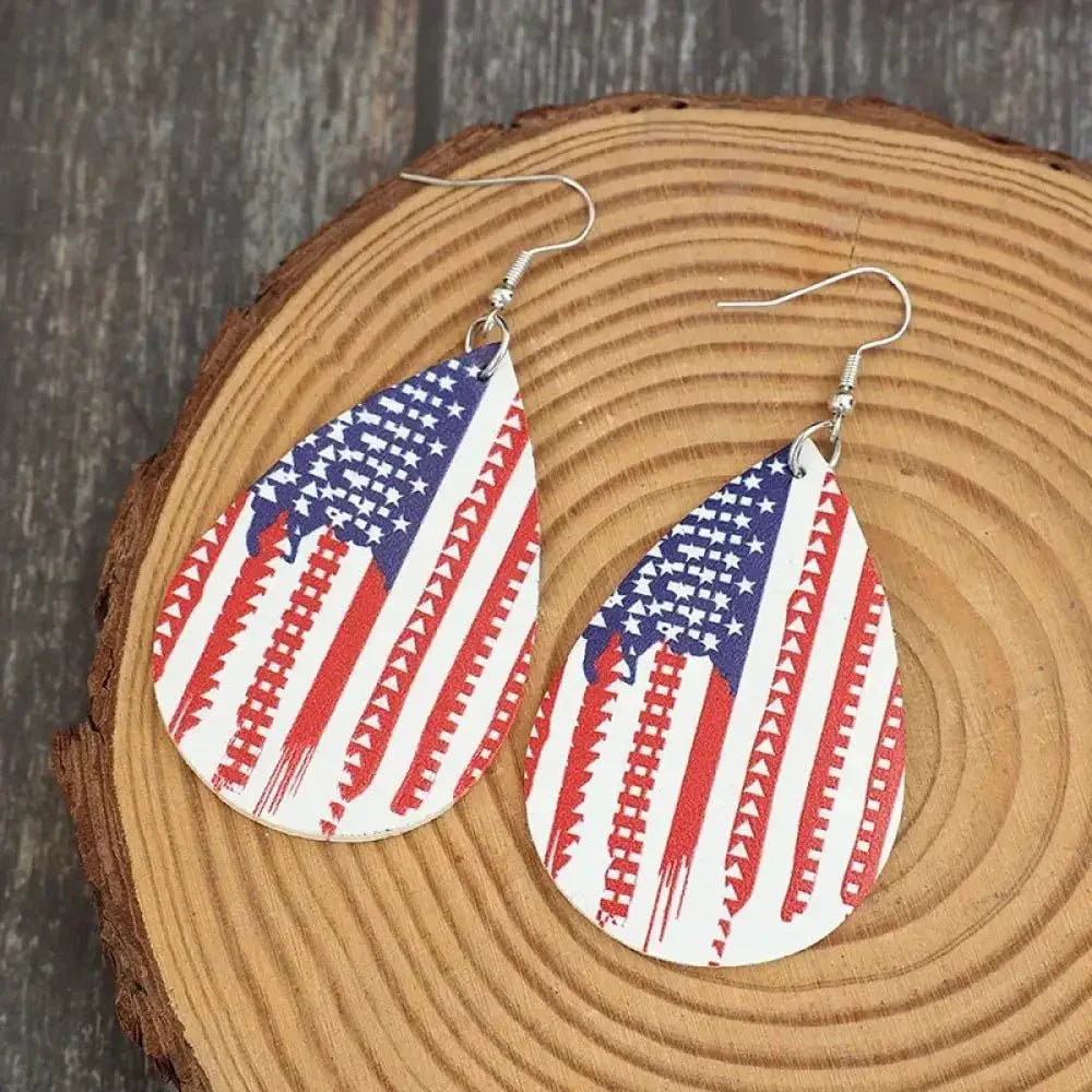 PU Leather US Flag Teardrop Shape Earrings - Update AvenueHonor the Stars and StripesTrendsi100500851291022100500851291022ef686015 - 016a - 4d60 - 8a35 - 9f4a57155179 - MaxDeep Red