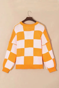 Pumpkin Checkered Round Neck Long Sleeve Sweater - Update AvenueHalloweenTrendsi100100088131215100100088131215de6f00ff - 44a5 - 4d0b - b36d - 5bcf1a03d2e9 - MaxTangerine