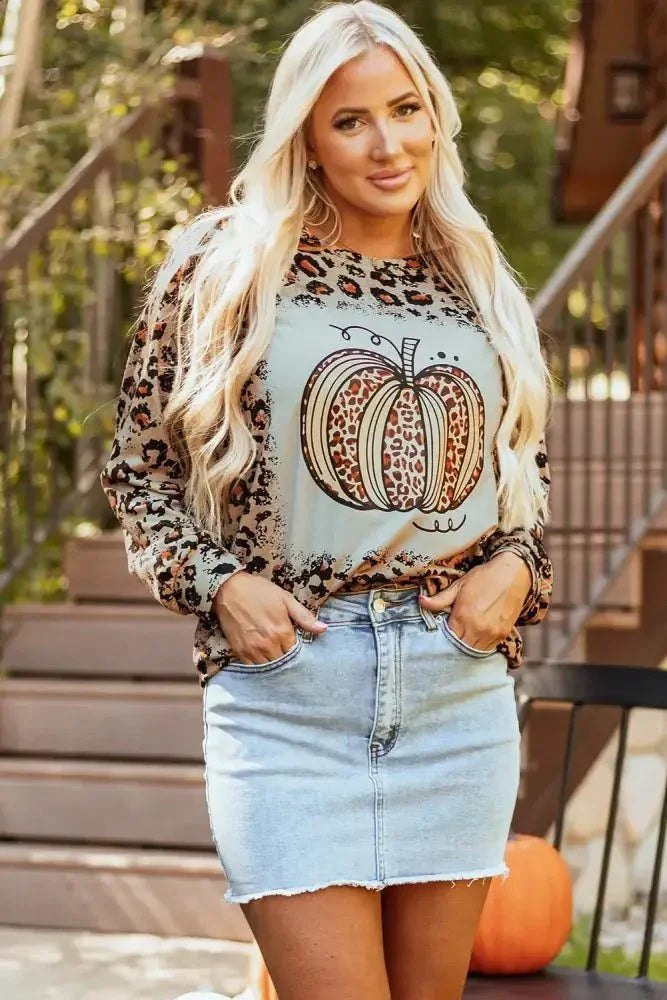 Pumpkin Graphic Leopard Round Neck Long Sleeve Sweatshirt - Update AvenueHalloweenTrendsi1001003619316871001003619316873a1ea414 - f0af - 4f2b - ac08 - 5f363c5faafa - MaxLeopard