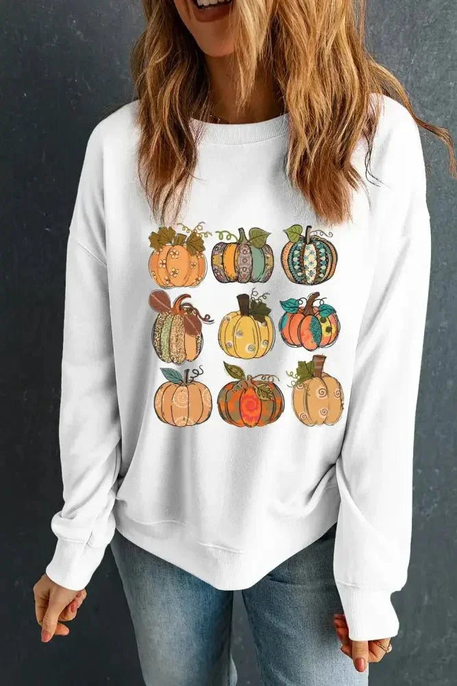 Pumpkin Graphic Long Sleeve Sweatshirt - Update AvenueHalloweenTrendsi1001005492517881001005492517881ece1802 - dc00 - 428d - a963 - 6ac253cc3a7d - MaxWhite